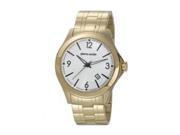 Pierre Cardin Men s Leather Gold Plated Stainless Steel Case Watch pc104871f05