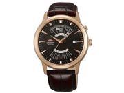 ORIENT MEN S MULTI YEAR 41MM BROWN LEATHER BAND AUTOMATIC WATCH FEU0A001TH
