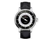 MEISTERSINGER MEN S ADHAESIO 43MM BLACK LEATHER BAND AUTOMATIC WATCH AD902