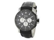 Hugo Boss Men s 46.4mm Chronograph Black Leather Mineral Glass Watch 1512105