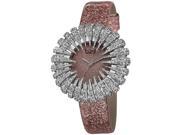 Burgi Women s 41mm Pink Polyurethane Metal Case Mineral Glass Watch BUR112LP