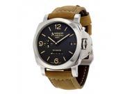 PANERAI MEN S 44MM BROWN LEATHER BAND STEEL CASE AUTOMATIC WATCH PAM00533
