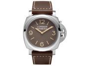 PANERAI MEN S 47MM BROWN LEATHER BAND STEEL CASE MECHANICAL WATCH PAM00663