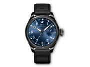 IWC MEN S 46MM BLACK LEATHER BAND CERAMIC CASE AUTOMATIC ANALOG WATCH IW502003