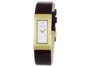 BERING WOMEN S BROWN LEATHER BAND GOLD PLATED CASE QUARTZ WATCH 10817 534