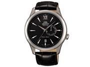 Orient Men s 43mm Automatic Black Calfskin Stainless Steel Case Watch FES00005B0
