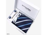 Men s Gift Handmade Blue Stripe Microfiber Necktie.Groomsmen gift. Ties for Men cuff link pocket square tie clip.Christmas gifts for men