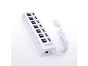 7 Port ON OFF Switch USB 2.0 HUB High Speed 60CM Cable Adapters Tablet PC WT