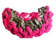 V Flourish Leopard with Hot Pink Waist and Hot Pink Ruffle Petti Baby Toddler and Child Tutu Skirt