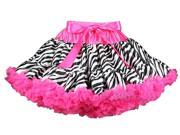 V Flourish Zebra with Hot Pink Waist and Hot Pink Ruffles Petti Baby Toddler Skirt Tutu