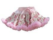 V Flourish Floral with Light Pink Ruffles Petti Skirt