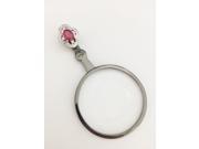 Efluvi Red Floral Clip Pin Jewelry Magnifying Glass