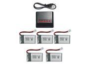 5 PCS 3.7v 700mah 25c Lipo Battery with Charger for Syma X5 X5C X5SC X5SW and Cheerson CX 30W RC Quadcopters