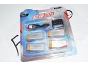 3.7V 300mAh 20C Lipo Battery 4in1 charger for Hengdi 1306 UDI U816 U830 DFD F180 RC Helicopter