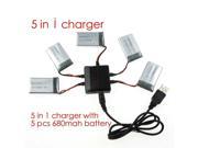 syma x5c parts X5 charger X5A X5C 1 RC Quadcopter Spare 5 in1 battery charger with 5pcs battery 680mah