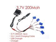100% Original 3.7V 200mAh Battery USB JST Cable Adapter USB blance charger for X4 X11C X13 RC Quadcopter Helicopter