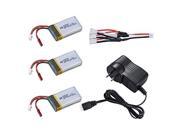 Newest Quadcopter MJX X600 Lipo Battery 7.4v 700mah 25c with 7.4v 800mah Ac Charger with 3 in 1 Charger Cable