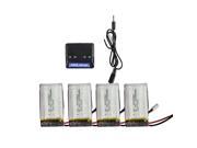 IUModel 4 PCS 3.7V 1200mah LIPO Batteries and 1 PCS Battery Charger for Syma X5SW RC Quadcopter