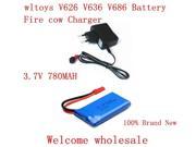 IUModel 3.7V 780mah Li po battery Fire cow Charger for wltoys V626 V636 V686 2.4G 4 channels RC Quadcopter RC done