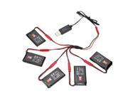 IUModel 5 PCS 3.7V 780mAh 20C Lipo Battery and 1 PCS USB Cable and 1 PCS Cable with Multiple Plugs for XK X250 KX250 001
