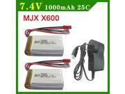 IUModel 7.4V 1000mAh 25C battery with AC Charger for MJX X600 Quadcopter MJX X600 Upgrade battery and charger RC lipo battery