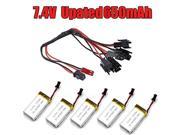 IUModel 5PCS 7.4V 650mAh Upgrade Lipo Battery 5 in 1 Cable for JJRC H8C H8D RC Quadcopter Drone parts