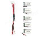 IUModel A pack of 5 pcs 7.4V 400MAh LiPo Battery with Charging Cable for Nighthawk DM007 RC Quadcopter