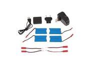 IUModel 4 port Fast Charger Sets with 3.7V 730mAh Lipo Battery for WLtoys V636 V686 V686G RC Quadcopter with JST Charging Cable