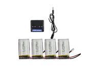 IUModel 4 PCS 3.7V 1200mah Batteries and 1 PCS Battery Charger for Syma X5SW RC Quadcopter