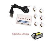 IUModel A pack of 6 pcs 3.7V 720mAh Battery Battery for Syma X5C X5SW X5SC RC quadcopter with 5 in1 Charger and Fireproof Safe Bag