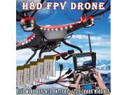 FPV JJRC H8D 6 Axis Gyro RC Quadcopter Drone 5.8G Real Time HD Camera Monitor with 5 more Battery 1to5 wire kit 2.4G Remote control