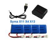 Fast Charge 4in1 5V 2A Li Po 200mAh Battery Charger Adapter Kit For Syma X11 X4 X13 Drone Color White