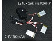 3in1 7.4V 700mAh lipo battery charger kit replacement for MJX X600 F46 JXD391V Quadcopter Drone