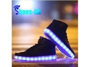 The big time onlin store Microfiber Leather Large Size Luminous LED Shoes For Adults LED Fashion Chaussure Lumineuse Basket Light up Shoes Women Men