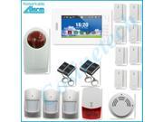 Hot selling 7 inch touch screen 868MHZ Smart home security fire alarm system police siren kit IOS Android APP GSM alarm system