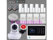 G90B android ios smart home alarm touch panel easy control wifi gsm alarm system w 720P wifi camera and ceiling pir sensor