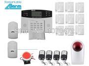Customized set LCD display GSM SMS home alarm system door sensor PIR detector wireless outdoor strobe siren GSM alarm system