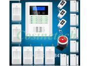 New Upgraded security Wireless 850 900 1800 1900MHz GSM PSTN home Alarm System with 6 PIR detector 6 door sensor drop shipping
