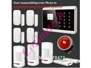 Wireless wired LCD Display Touch Keypad auto dial SMS Voice ios Android app control Home Security alarm system with EN FR RU ES