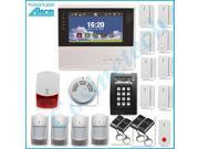 Intelligent 7 inch touch screen PSTN GSM alarm system LED external keypad panic button burglar alarm system