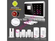 smart ios Android app control auto dial SMS Voice Home GSM PSTN alarm system with LCD Display Touch Keypad smoke secure alarm