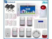 Customized Smart home security FSK 868MHZ GSM PSTN alarm system with smoke sensor smart socket LCD keyboard strobe siren