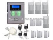 DIY security smart home alarm system wireless dual network quad band PSTN GSM alarm system 4 PIR detector 5 door magnet sensor