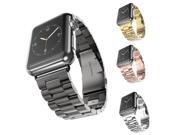Folding Clasp Strap Replacement Brushed Metal Wrist Band Bracelet for Smart Watch