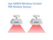 2ps KERUI Wireless Curtain PIR Motion Sensor Internal Antenna Infraid PIR Detector Circuit Sensor 433MHz for Alarm System