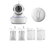 720P Wireless WIFI IOS Android Control HD Pan Tilt Networok IP Camera With door sensors infrared remote somke alarm system