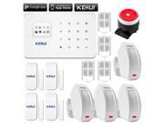2016 wireless zones KERUI G18 New LCD Wireless GSM SMS Home Security Burglar Fire Alarm System IOS Android APP Control GSM SMS