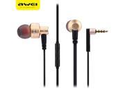 IN STOCK Awei In Ear Earphone headset with Mic Microphone for mobile phones MP3 Stereo Bass Earbuds with 3.5mm fone de ouvido