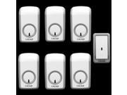 1 doorbell buttons 6 doorbell receivers 350M remote control AC 110 220V Waterproof button elderly pager Wireless doorbell