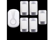 High Quality IP44 Waterproof Wireless Doorbell 300M Range with 36 Chimes Tone 4 Level Volume with 5 Push Button and 1 Receiver